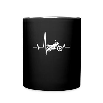 Motorcycle Gift Biker Humor Heart Rate - Full Colour Mug - black - Front