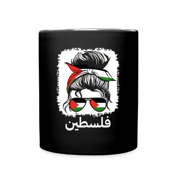 Palestine Palestinian Flag Girls Patriotic - Full Colour Mug - black - Front