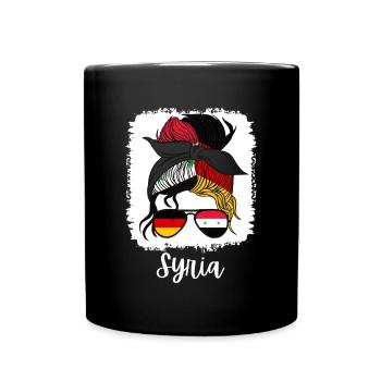 Half German Half Syrian Girl Germany Syria - Full Colour Mug - black - Front