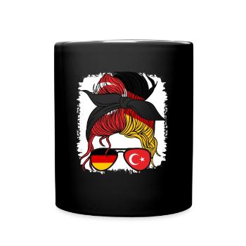 Moitié Allemand Moitié Turc Fille Allemagne Turquie - Mug uni - noir - Devant