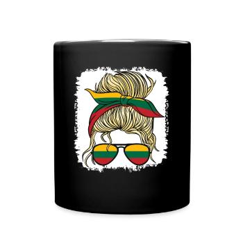 Lietuva Litauen Flagge Mädchen Litauische Mädchen Kinder - Tasse einfarbig - Schwarz - Vorne
