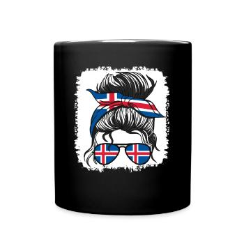 Insel Island Flagge Mädchen Isländische Mädchen Kinder - Tasse einfarbig - Schwarz - Vorne