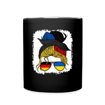 Moitié allemande, moitié ukrainienne, Allemagne, Ukraine - Mug uni - noir - Devant