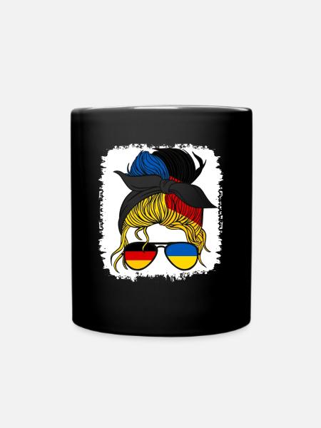 Halb deutsch halb ukrainisch mädchen deutschland ukraine - Tasse einfarbig - Schwarz