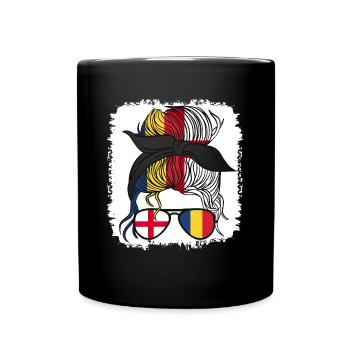 Moitié Anglaise Moitié Roumaine Roumanie Angleterre - Mug uni - noir - Devant