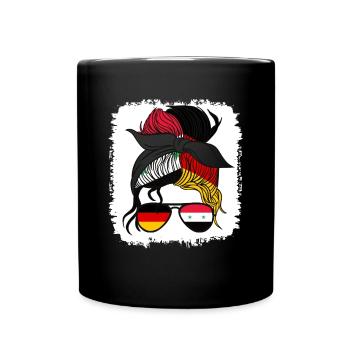 Moitié allemande, moitié syrienne, Allemagne, Syrie - Mug uni - noir - Devant