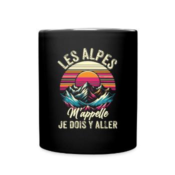 Humour Alpinisme Alpes Cadeau Montagne Ski France - Mug uni - noir - Devant