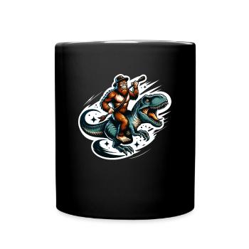Bigfoot équitation T-Rex préhistorique dinosaure rodéo - Mug uni - noir - Devant