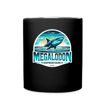 Epic Megalodon Expedition | Shark Lover Adventure - Full Colour Mug - black - Front