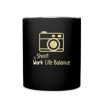 Shoot Life Balance Photographer Work - Tasse einfarbig - Schwarz - Vorne