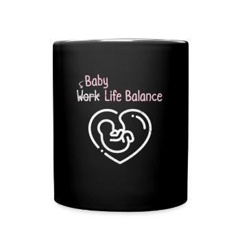 Baby Work Life Balance – Pregnant Future - Full Colour Mug - black - Front