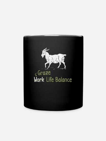Graze Work-life-balance - Ziegenhoftier - Full Colour Mug - black