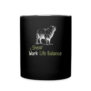 Shear Work Life Balance – Sheep Shepherd - Full Colour Mug - black - Front