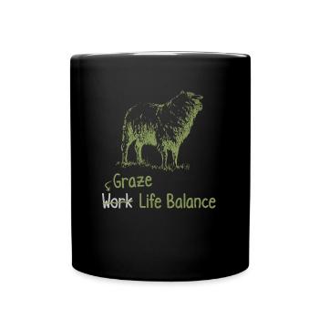 Shear Work Life Balance – Sheep Shepherd - Full Colour Mug - black - Front