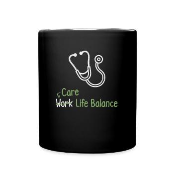 Nursing work-life balance - nurse doctor - Full Colour Mug - black - Front