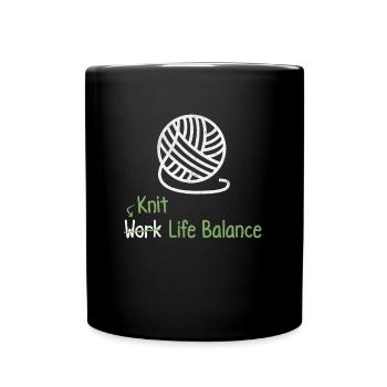 Work-life-balance Knitting - Knitting Diy - Full Colour Mug - black - Front