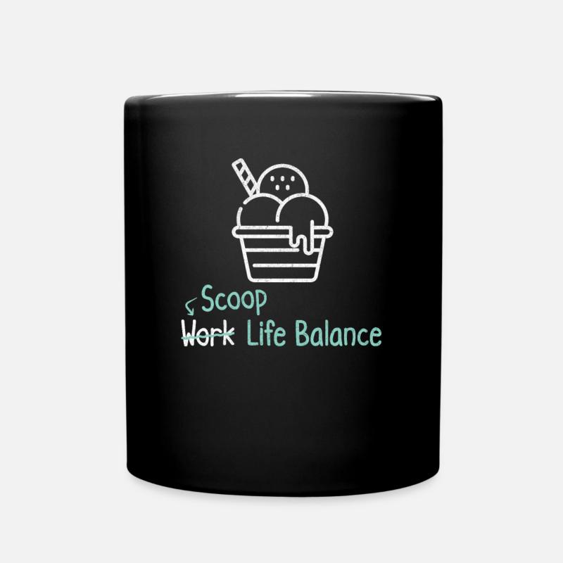 Scoop Work Life Balance – Eiscreme-urlaub - Tasse einfarbig - Schwarz