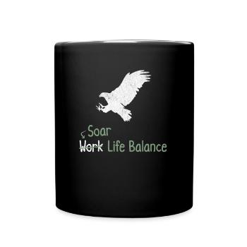 Soar Work Life Balance – Hawk - Full Colour Mug - black - Front