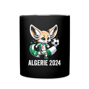 Algerien 2024 Fennec Algerischer Fußball Trikot - Tasse einfarbig - Schwarz - Vorne