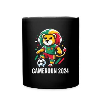 Kamerun 2024 Kamerunischer Fußballlöwe Trikot - Tasse einfarbig - Schwarz - Vorne