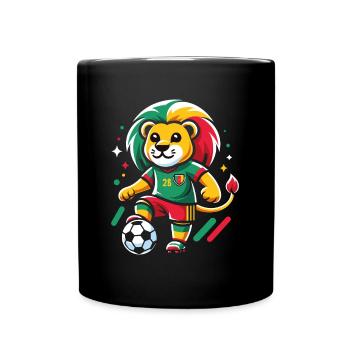 Cameroon Cameroonian Lion Jersey Football Supporter - Full Colour Mug - black - Front