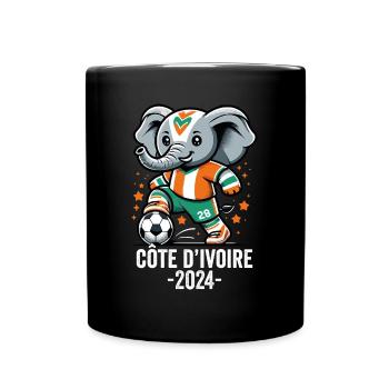 Ivory Coast 2024 Ivorian Elephant Football Jersey - Full Colour Mug - black - Front