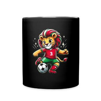 Morocco Moroccan Lion Football Supporter Jersey - Full Colour Mug - black - Front