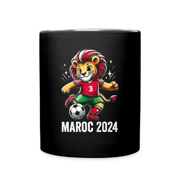 Maroc 2024 Maillot Lion Marocain Supporter Foot - Mug uni - noir - Devant
