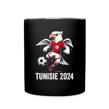 Tunesien 2024 Tunesischer Adler Fußball Fantrikot - Tasse einfarbig - Schwarz - Vorne