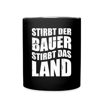 Bauerndemo Landwirt Demo Treckerdemo Bauernprotest - Tasse einfarbig - Schwarz - Vorne