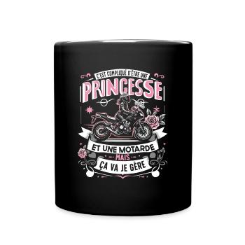 Princesse Motarde Humour Cadeau Pour Femme Moto - Mug uni - noir - Devant