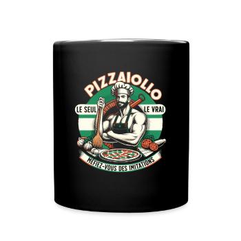 Pizzaiolo Das einzig wahre Geschenk Pizzeria Humor - Tasse einfarbig - Schwarz - Vorne