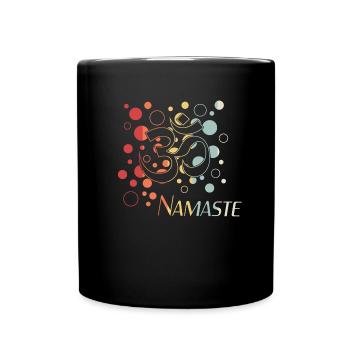 Namaste Yoga - Tasse einfarbig - Schwarz - Vorne