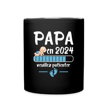 Cadeau Papa Annonce Grossesse Futur Père 2024 - Mug uni - noir - Devant
