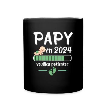 Papy Annonce Grossesse Futur Grand Père 2024 - Mug uni - noir - Devant