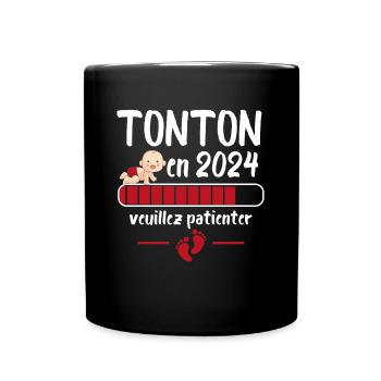 Cadeau Tonton Annonce Grossesse Futur Oncle 2024 - Mug uni - noir - Devant