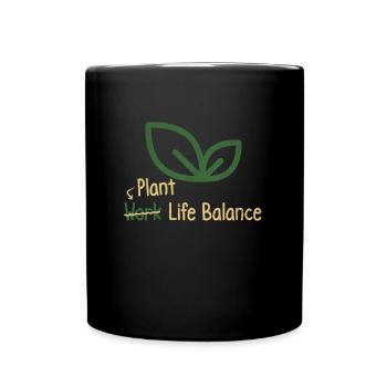 Plant-based work-life balance - Vegan lover - Full Colour Mug - black - Front