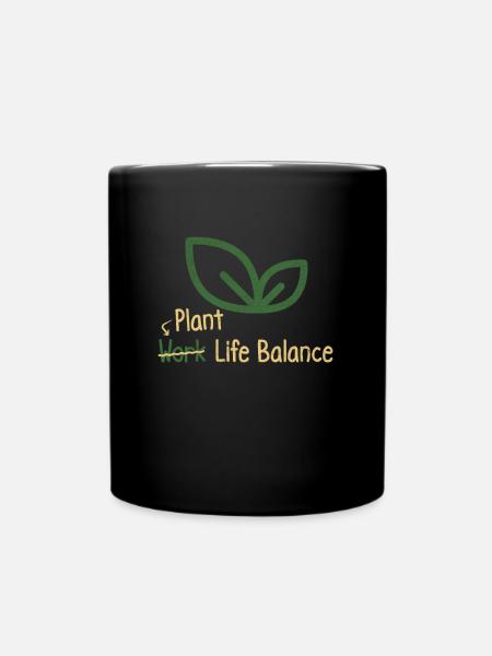 Équilibre entre vie professionnelle et vie privée à base de plantes - Vegan lover - Mug uni - noir