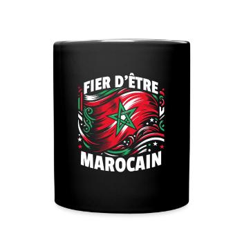 Fier D'Être Marocain Cadeau Maroc Drapeau Maghreb - Mug uni - noir - Devant
