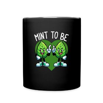Menthe à être - Amour frais et rire feuillu - Mug uni - noir - Devant