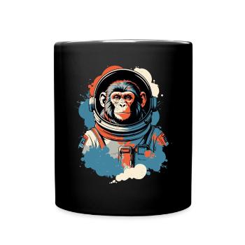 Ein Affe im Raumanzug - Tasse einfarbig - Schwarz - Vorne