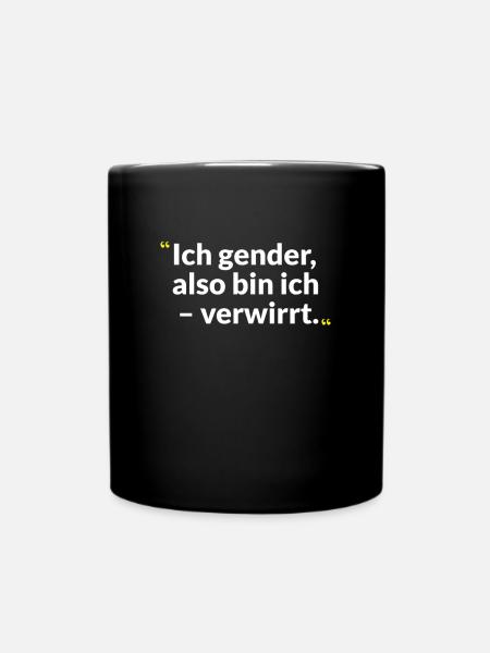Gender-Reflexion – Zwischen Witz und Weisheit - Tasse einfarbig - Schwarz