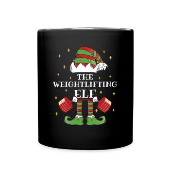 The Weightlifter Elf – Lift the Holiday Cheer - Full Colour Mug - black - Front