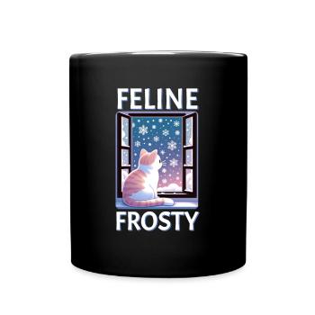 Feline Frosty Cat - Tasse einfarbig - Schwarz - Vorne