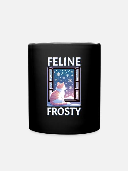 Feline Frosty Cat - Tasse einfarbig - Schwarz
