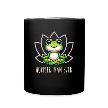 Hoppier Than Ever Frog Yoga - Tasse einfarbig - Schwarz - Vorne