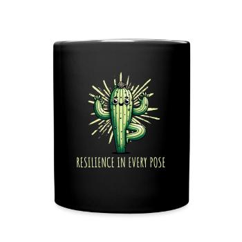 Résilience dans chaque pose - Cactus Yoga - Mug uni - noir - Devant