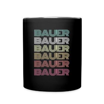 BAUER Multi-Colored Line Art Retro Style - Full Colour Mug - black - Front