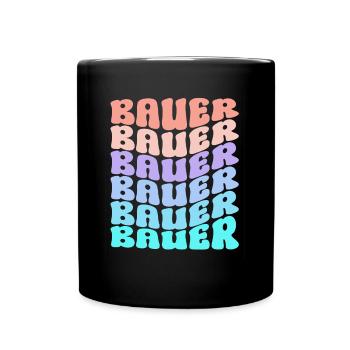 Lettrage Bauer vibrant Style rétro cool - Mug uni - noir - Devant