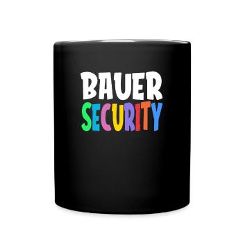 Colorful Bauer Security Rainbow Lettering Logo - Tasse einfarbig - Schwarz - Vorne